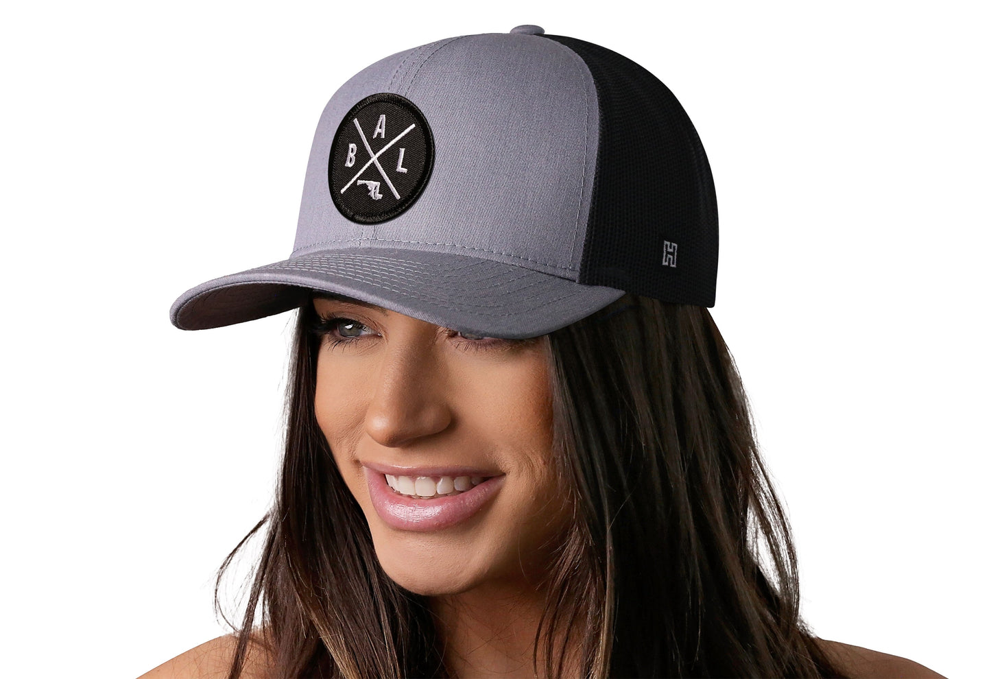 Baltimore Trucker Hat  |  Gray-Black BAL X Snapback