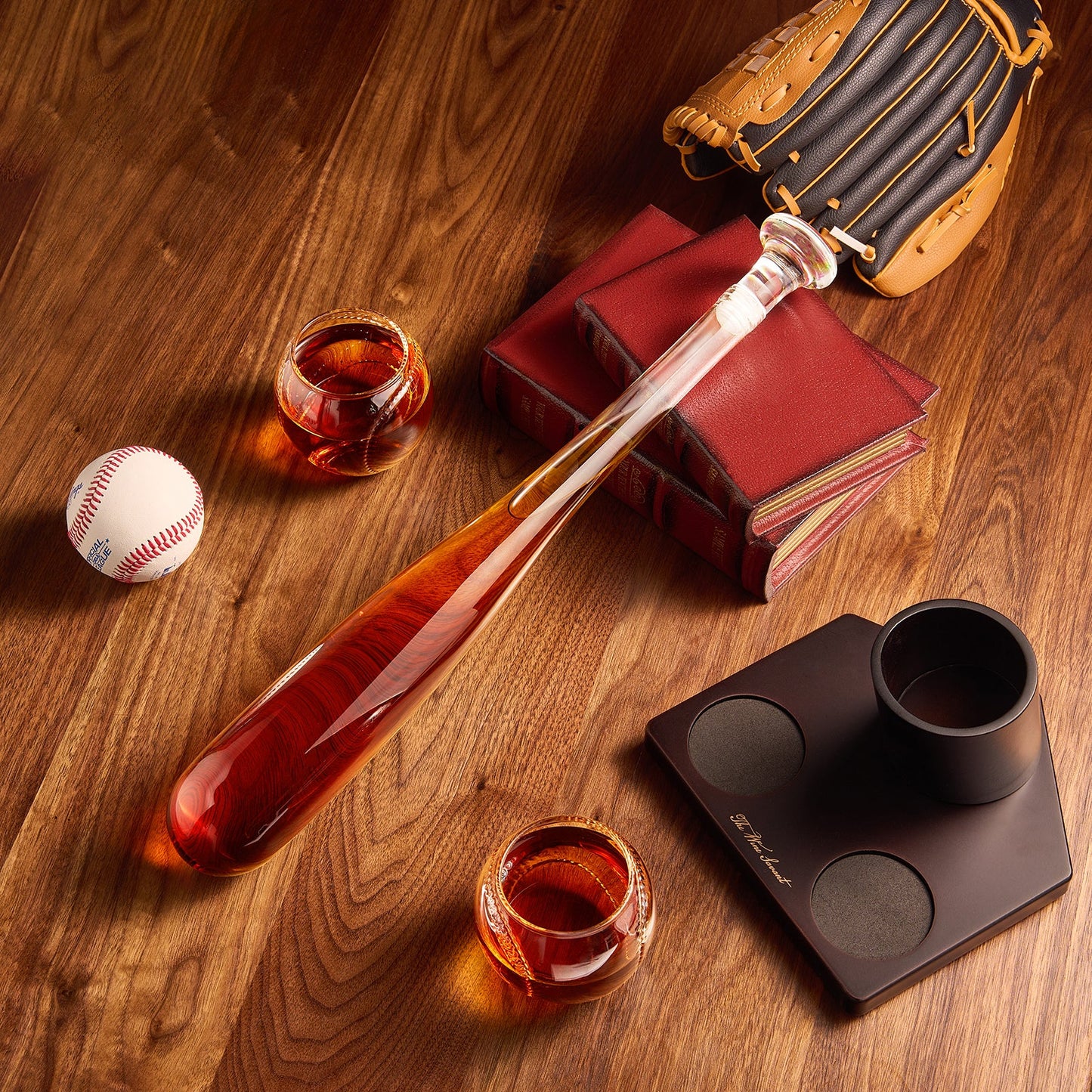 Baseball Themed Whiskey Decanter Set - 20Oz Bat Shaped Decanter with 2 11OZ Glasses, Perfect Birthday Gift for Men, Brothers, Boyfriends, Coaches – Ideal for Liquor, Tequila and Bourbon with Gift Box