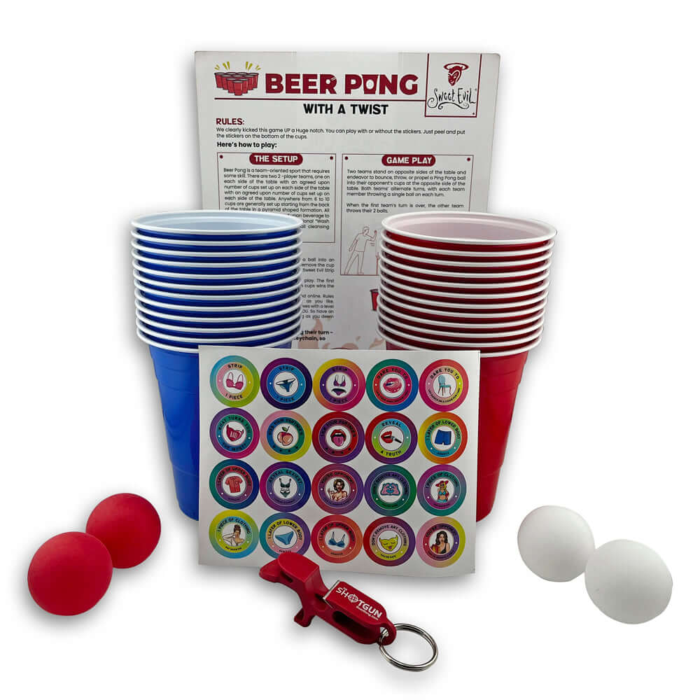 Strip Beer Pong Game – Table Mat Edition