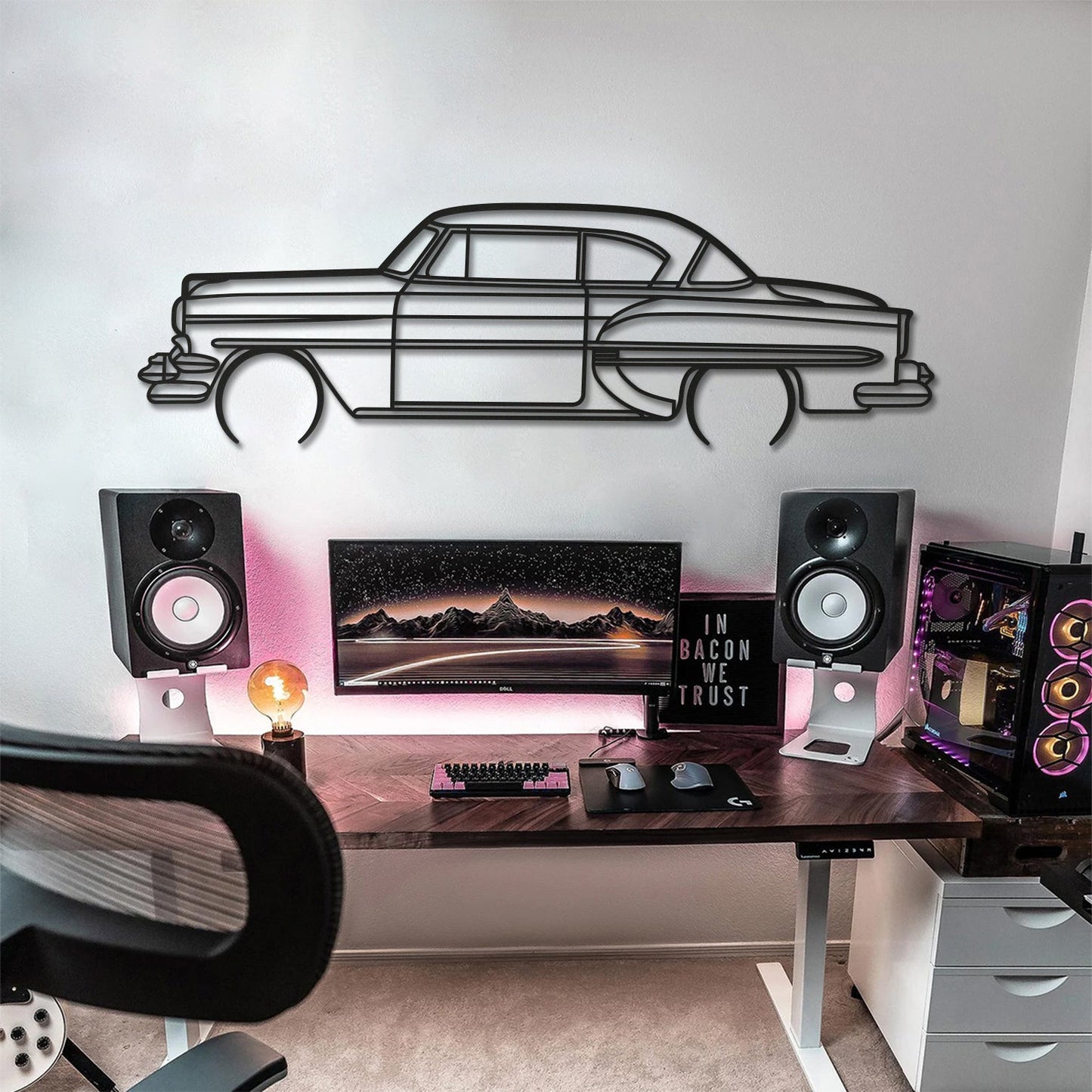 1954 Bel Air Detailed Metal Car Wall Art - MT0031