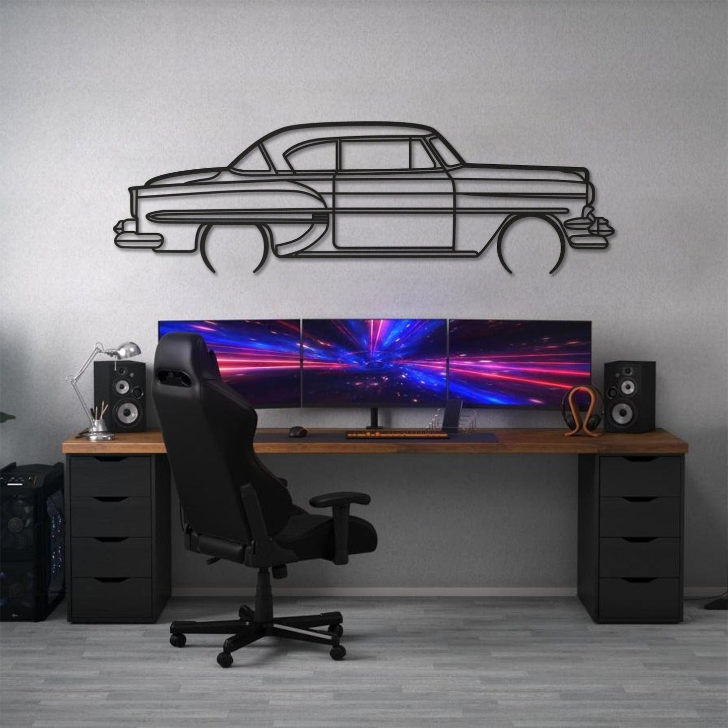 1954 Bel Air Detailed Metal Car Wall Art - MT0031