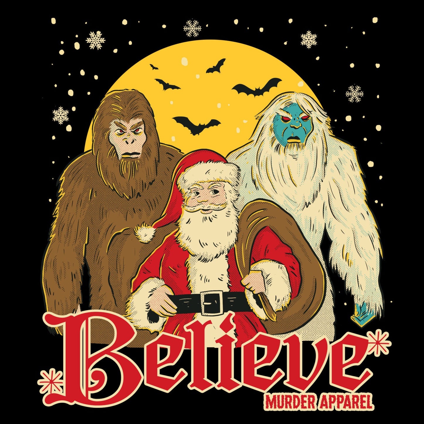 Bigfoot Yeti Santa T-Shirt