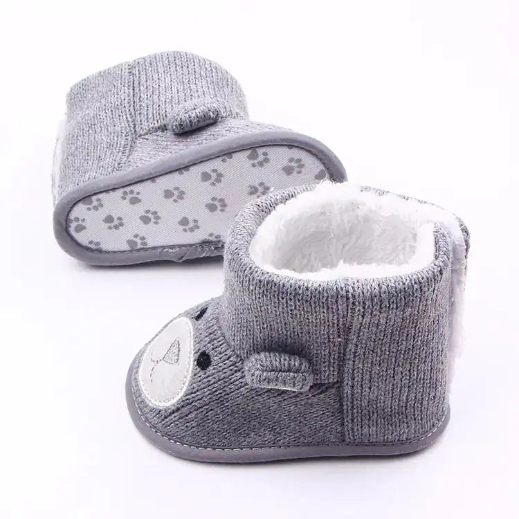 Knitted Fleece Baby Shoes, Toddler Booties, Kids Shoes