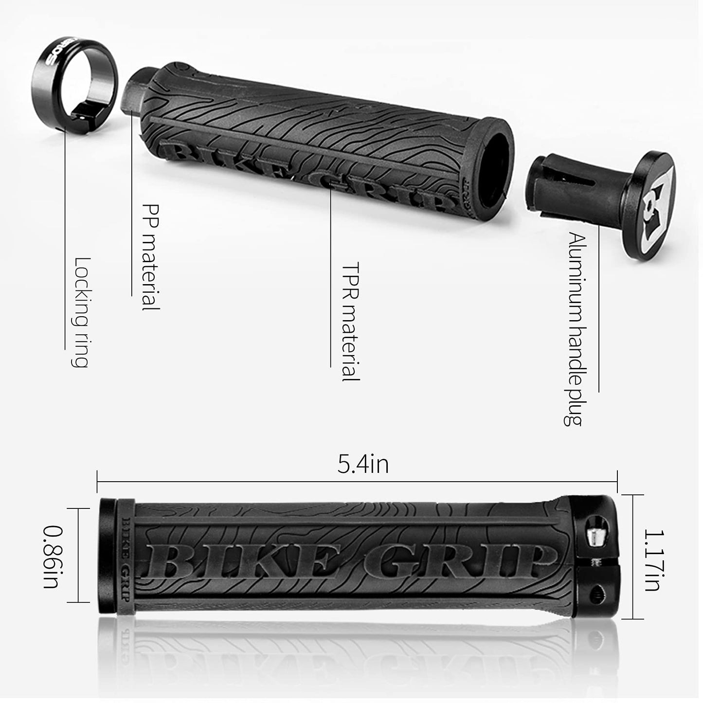 ROCKBROS Bike Handlebar Grips Double Lock-on MTB Bicycle Handle Bar Grips