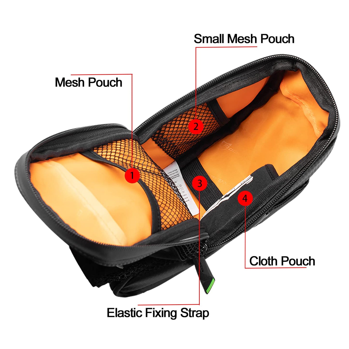 ROCKBROS Waterproof Bike Saddle Bag with Water Bottle Pouch, Under Seat Storage for Mountain and Road Bikes