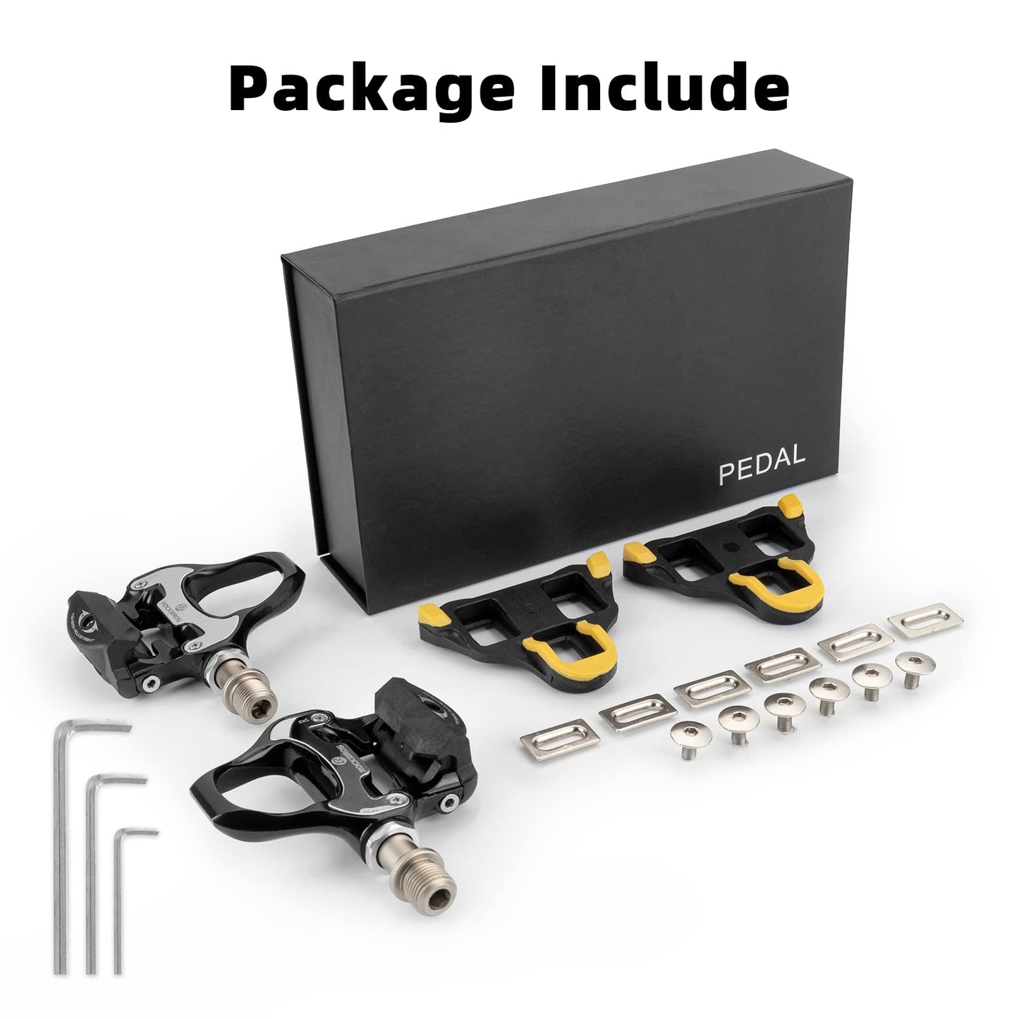 ROCKBROS Lightweight Clipless Pedals with Cleats Compatible with SPD-SL