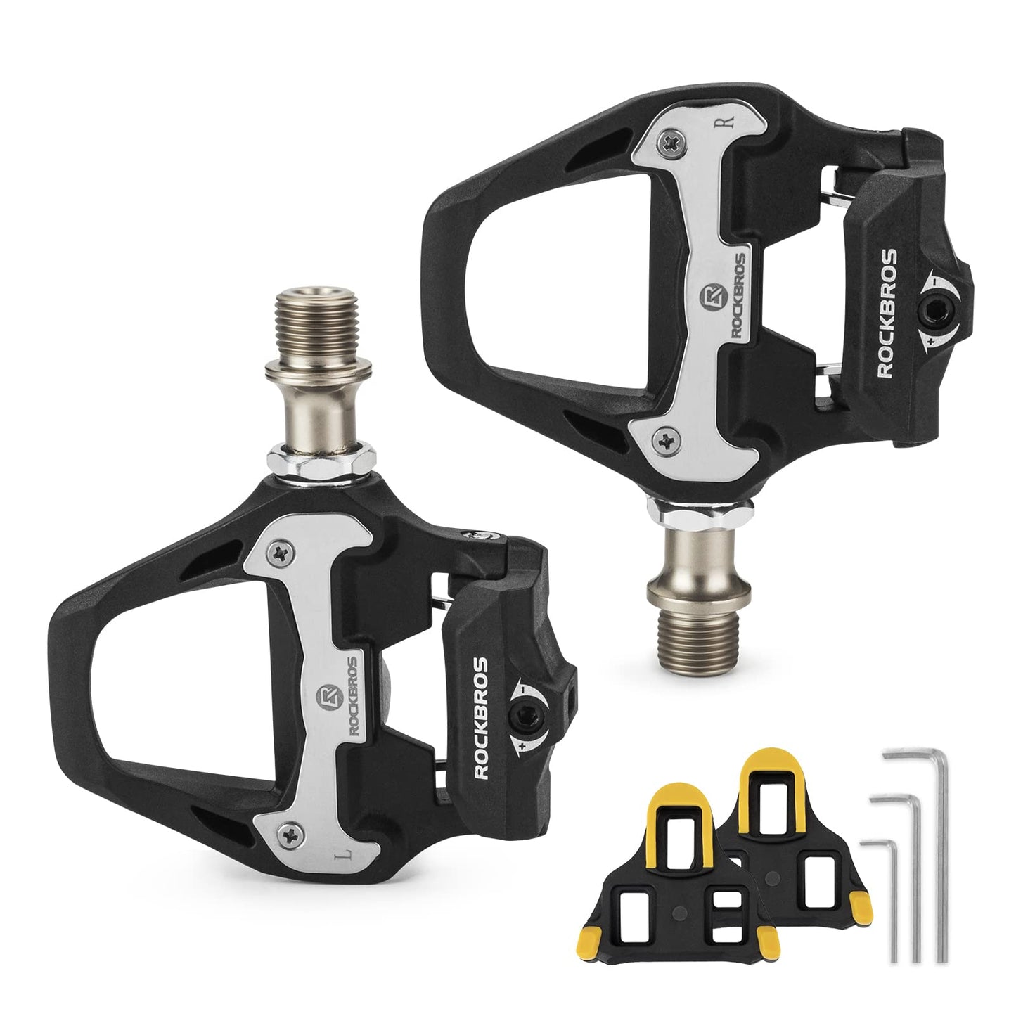 ROCKBROS Lightweight Clipless Pedals with Cleats Compatible with SPD-SL