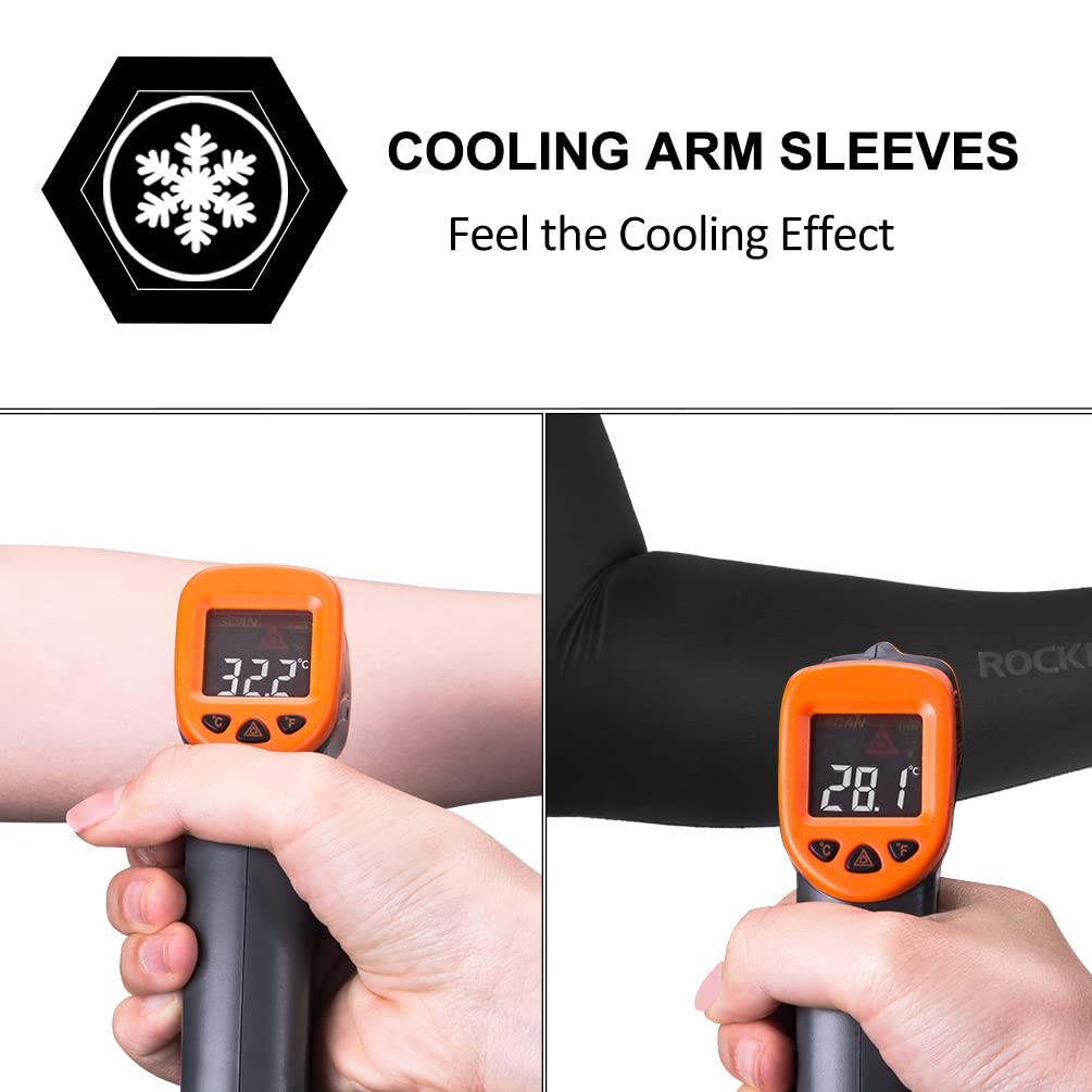 ROCKBROS Sun Protection Arm Sleeves Cooling for Running Golf Fishing Cycling