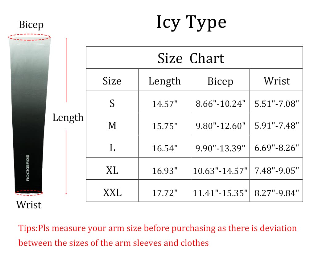 ROCKBROS Sun Protection Arm Sleeves Cooling for Running Golf Fishing Cycling