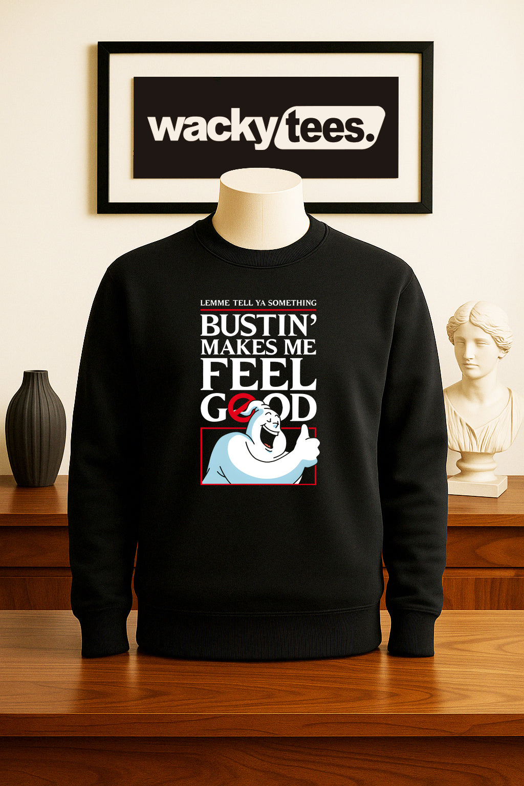 Bustin Makes Me Feel Good Ghost Parody Busters Funny Graphic Tee Shirt