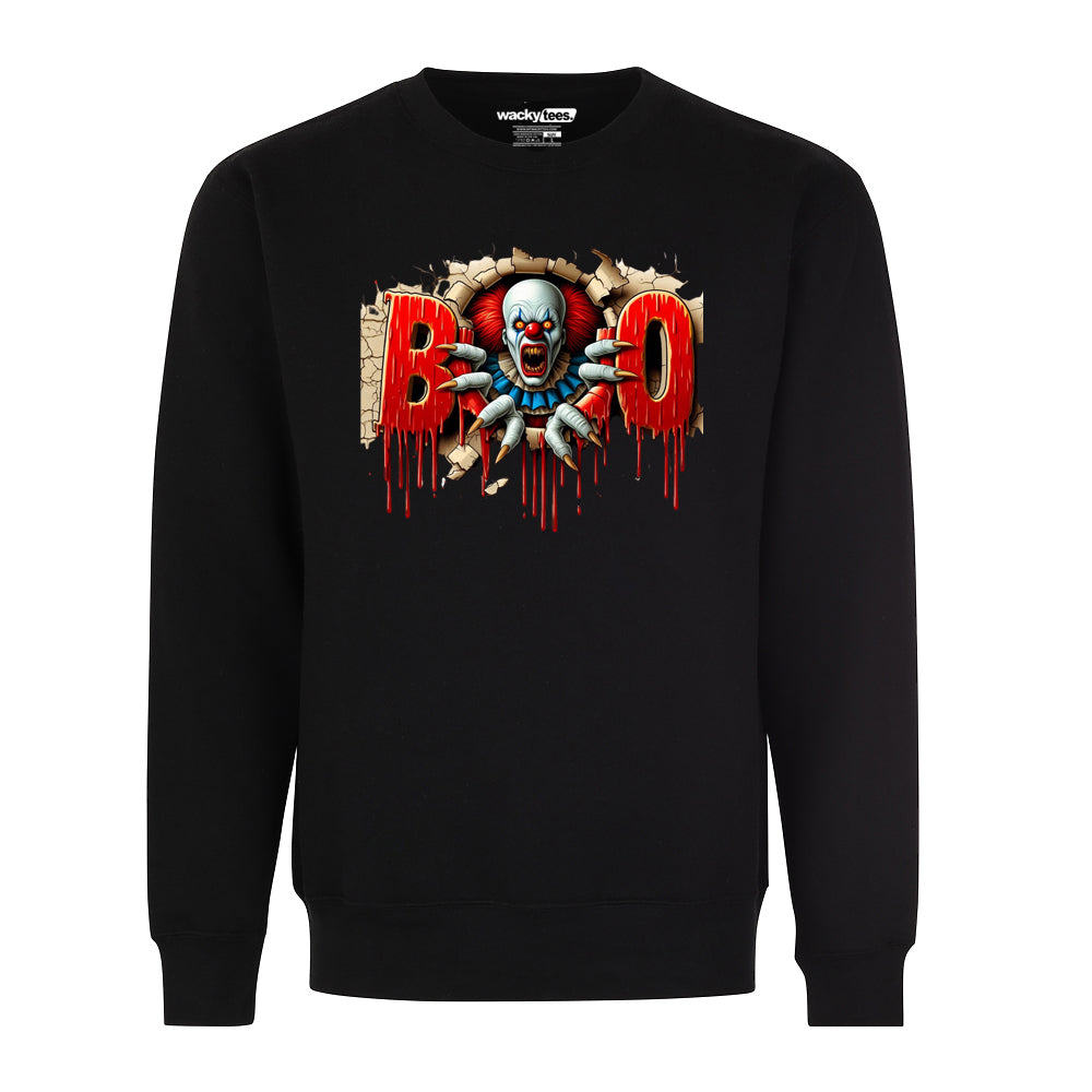 Halloween Horror Booo Angry Pennywise Distressed Graphic Tee Shirt