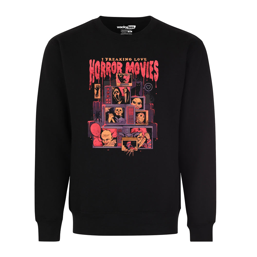 I Freaking Love Horror Movies TV Halloween Terror Graphic Tee Shirt