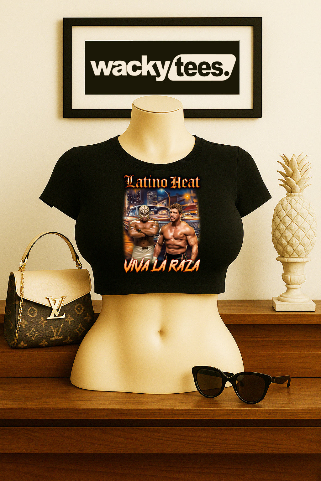 Latino Heat Viva La Raza Lowrider Eddie Guerrero Graphic Tee Shirt