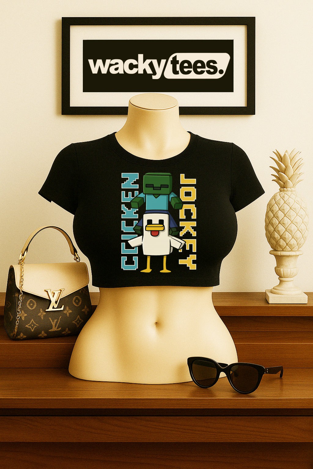 Chicken Jockey Funny Lover Video Gamer Friends Graphic Tee Shirt