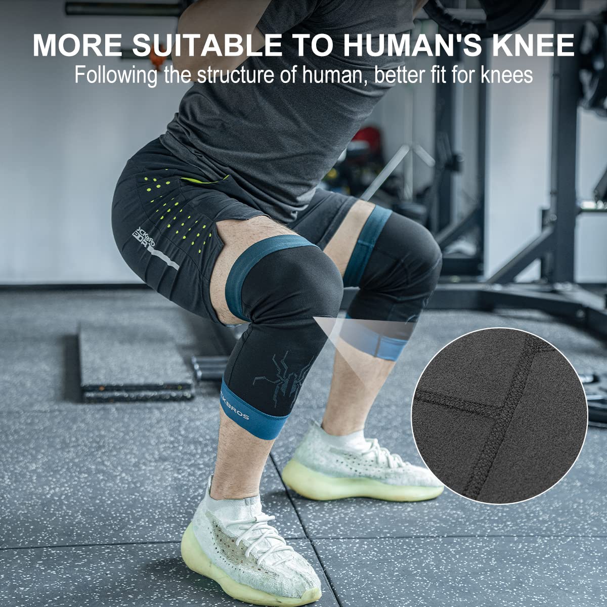 ROCKBROS Thermal Knee Warmer Men Anti-Slip Knee Brace Sleeves for Winter Cycling  Basketball