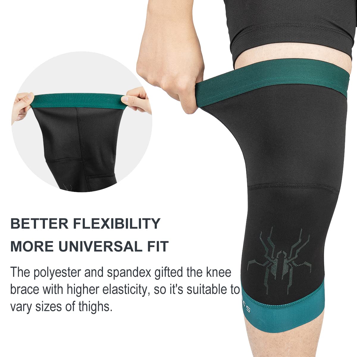 ROCKBROS Thermal Knee Warmer Men Anti-Slip Knee Brace Sleeves for Winter Cycling  Basketball