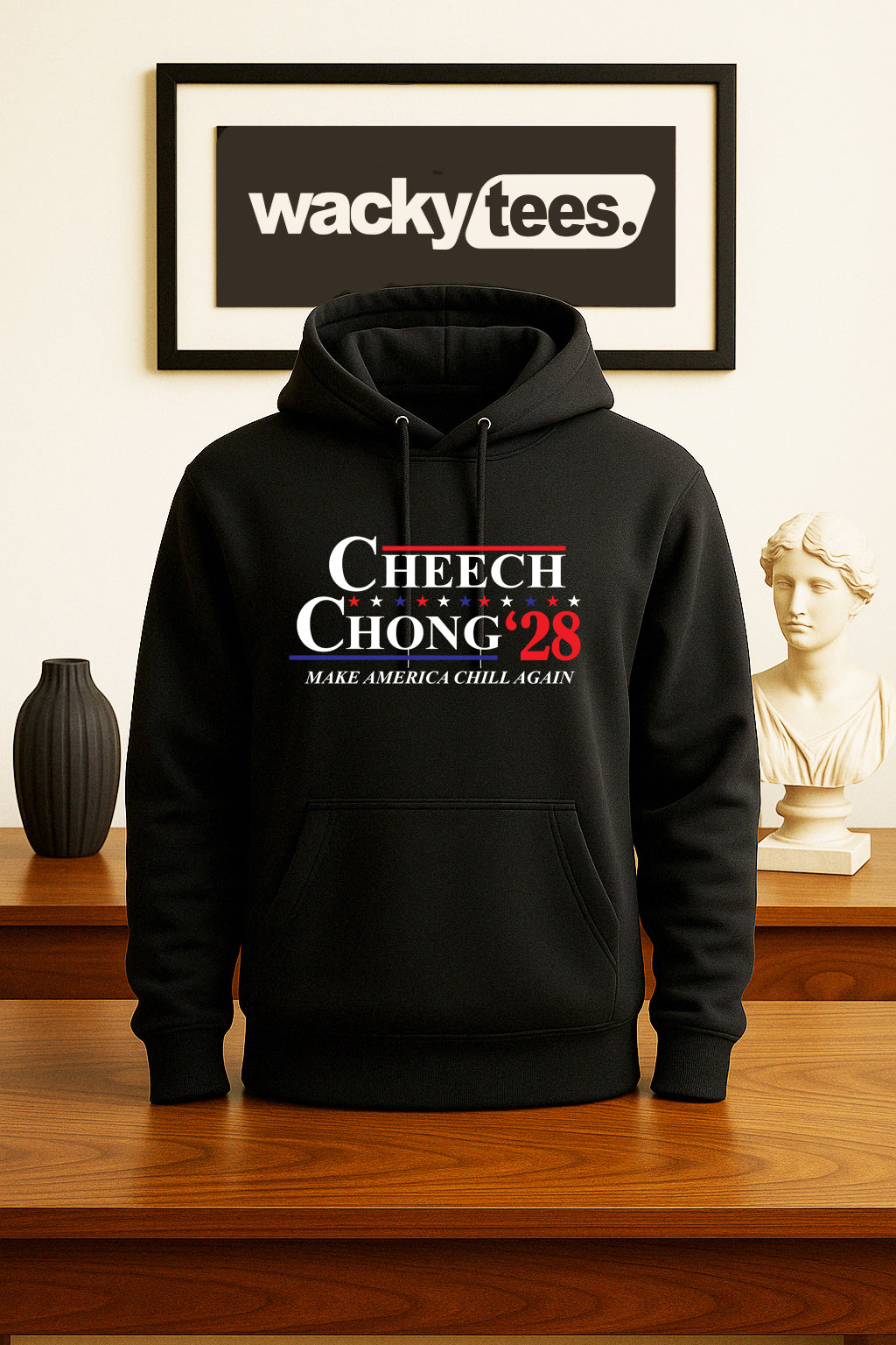Cheech and Chong 2028 Election Parody Make America Chill Again Graphic Tee Shirt