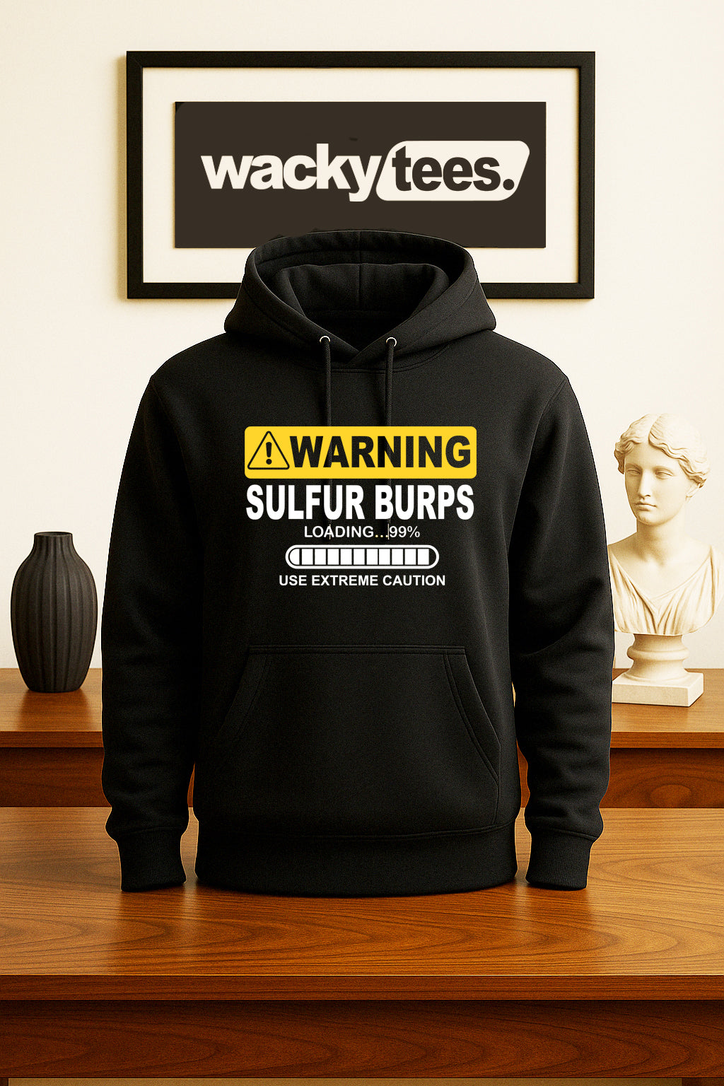 Warning Sulfer Stinky Burps Loading Funny Graphic Tee Shirt