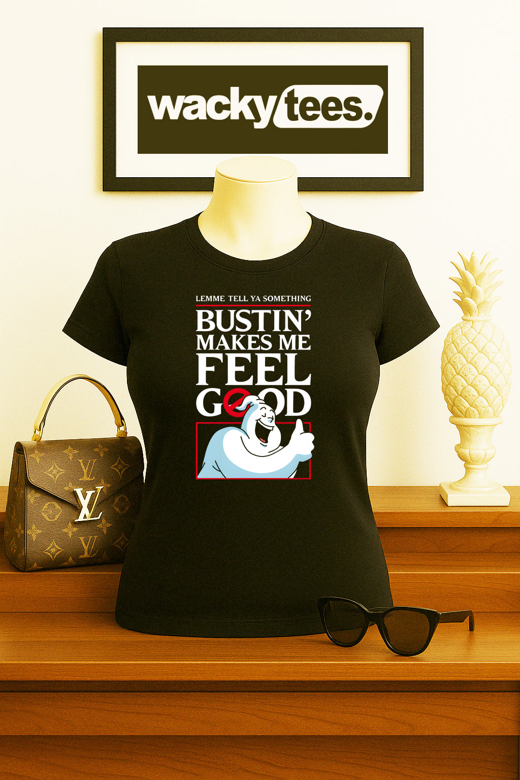 Bustin Makes Me Feel Good Ghost Parody Busters Funny Graphic Tee Shirt