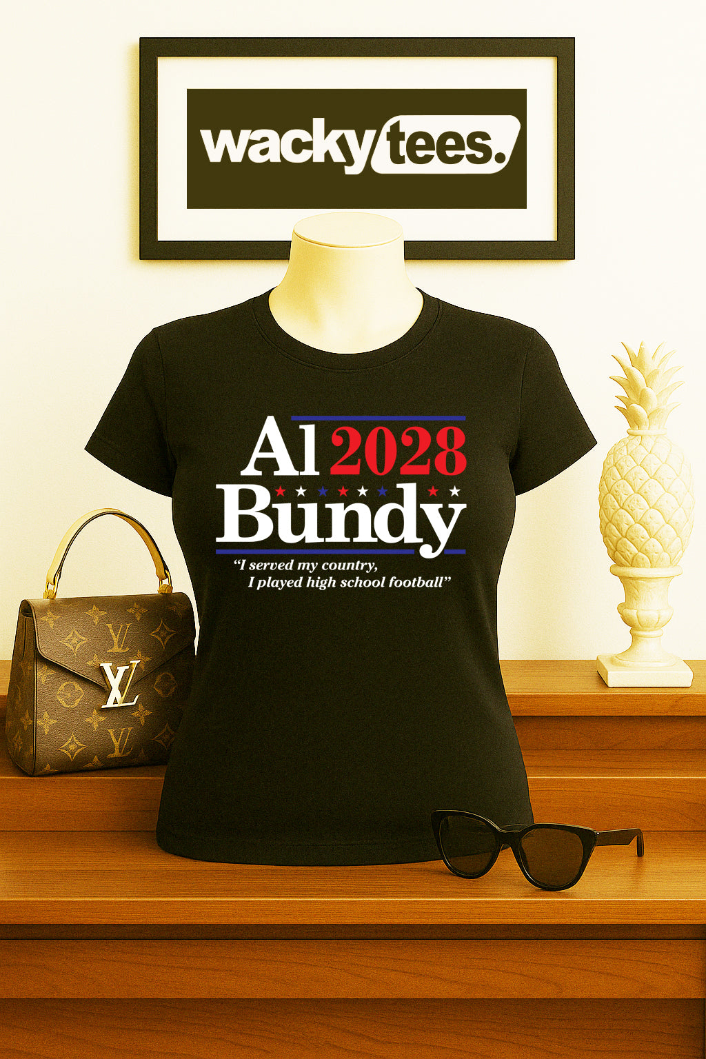 Al Bundy 2028 Campaign Parody Married with Children 80s 90s Graphic Tee Shirt