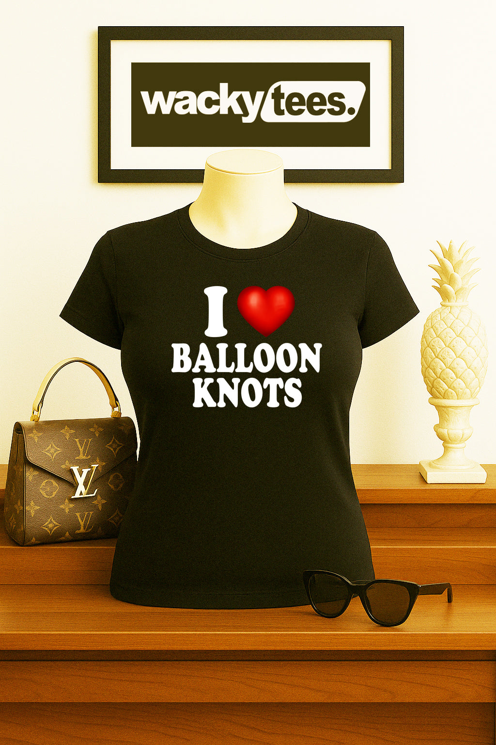 I Love Balloon Knots I Heart But Funny Adult Humor Graphic Tee Shirt