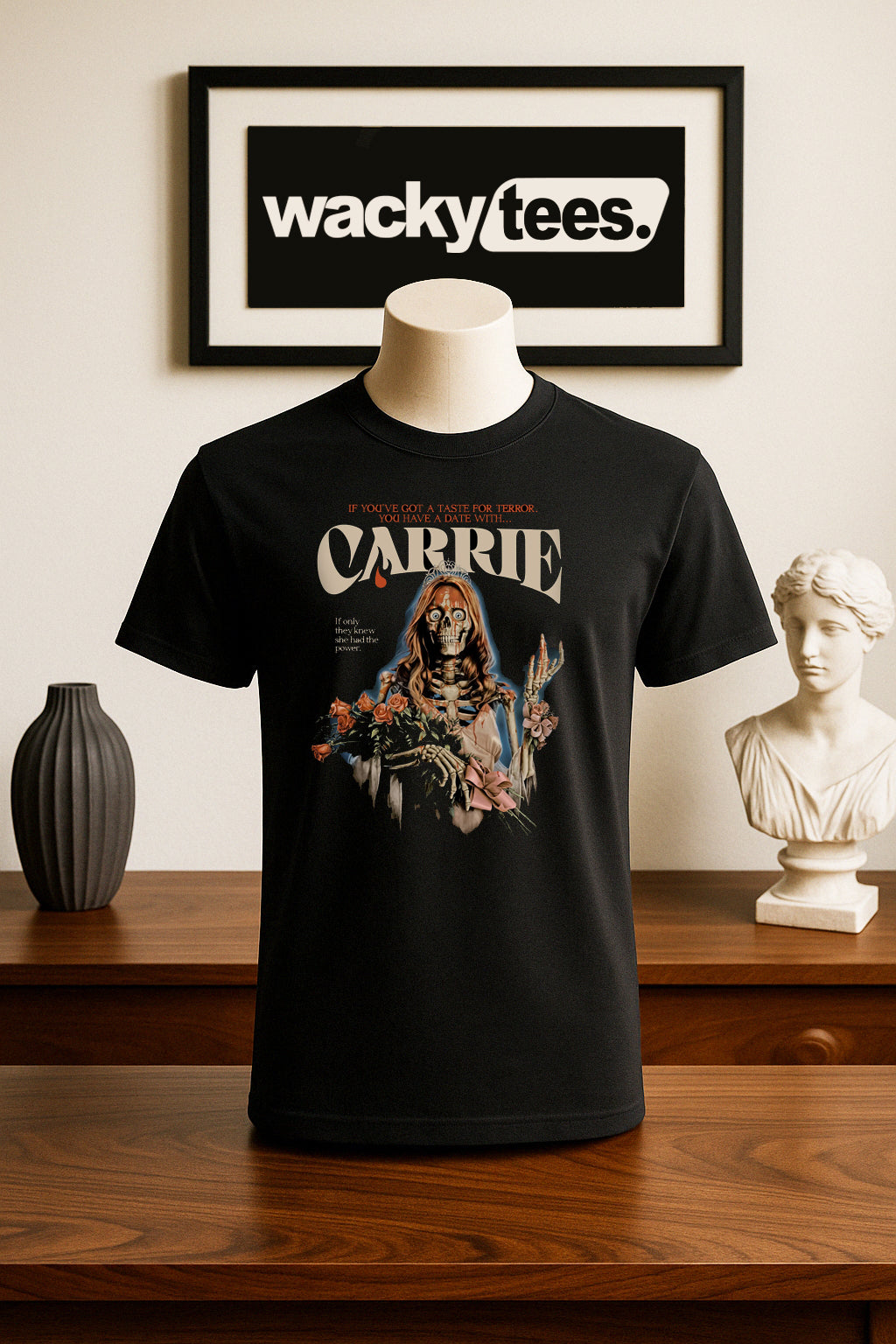 Carrie Taste for Terror Date With Horror Prom Queen Halloween Graphic Tee Shirt
