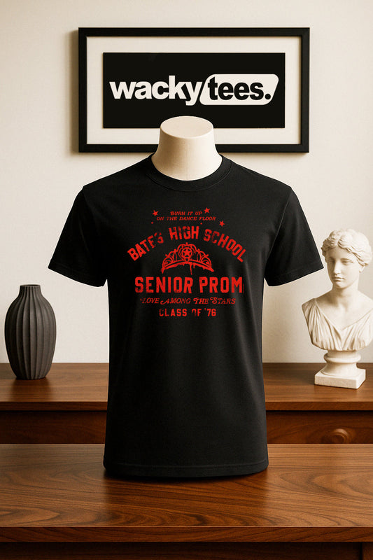 Carrie Class of 1976 Bates High School Senior Prom Horror Graphic Tee Shirt