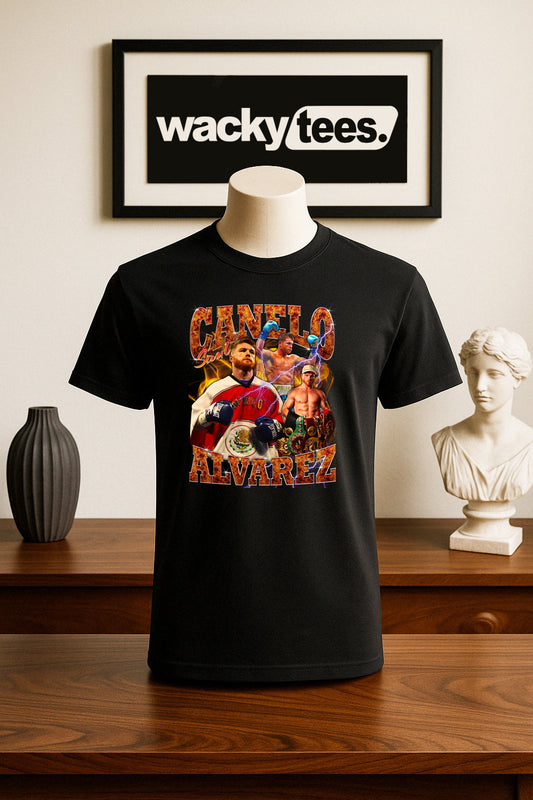 Canelo Alvarez Mexico Lighting Portrait Graphic Tee Shirt