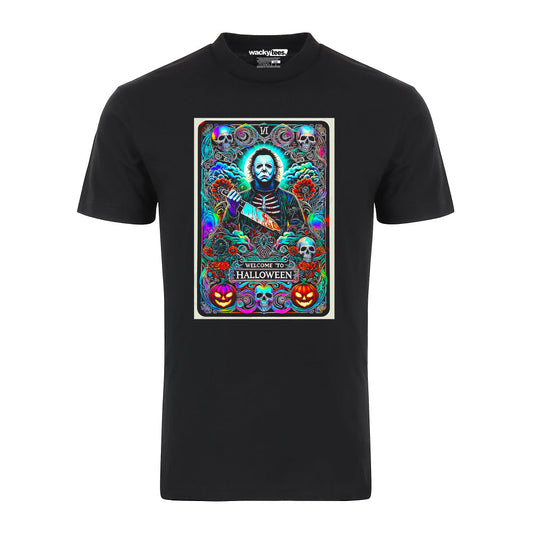 Welcome To Halloween Michael Myers Tarot Card Terror Horror Tee Shirt