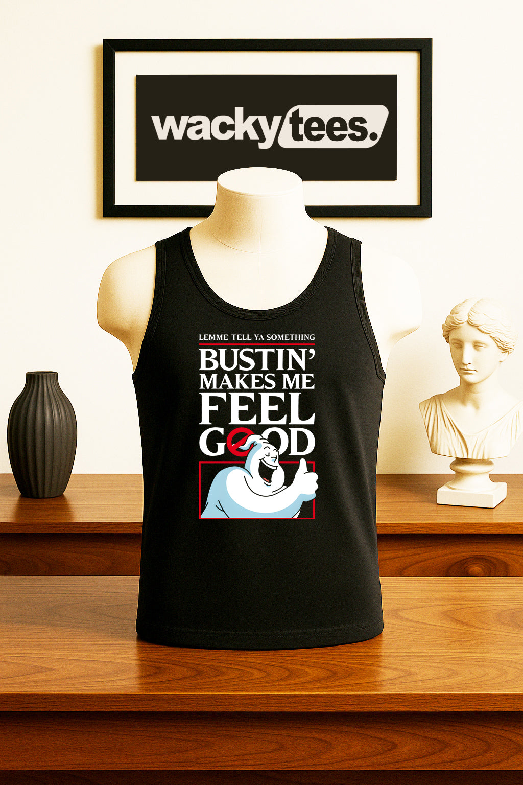 Bustin Makes Me Feel Good Ghost Parody Busters Funny Graphic Tee Shirt