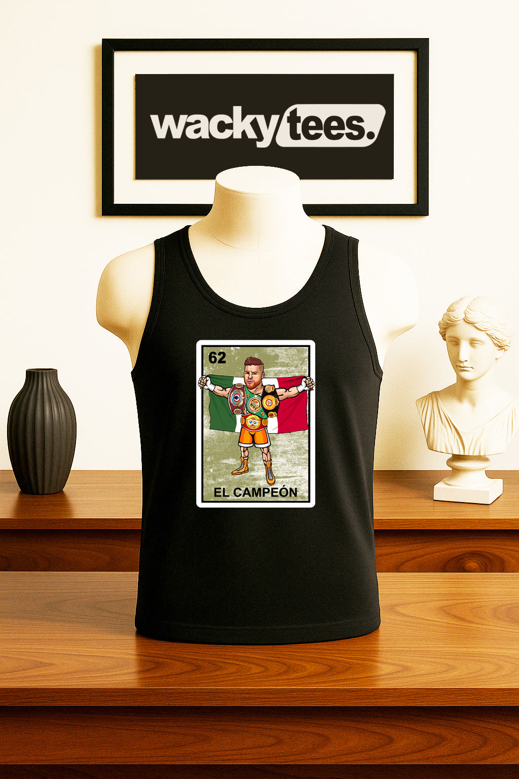 El Campeon Canelo Alvarez Champion Loteria Mexican Bingo Style Graphic Tee Shirt