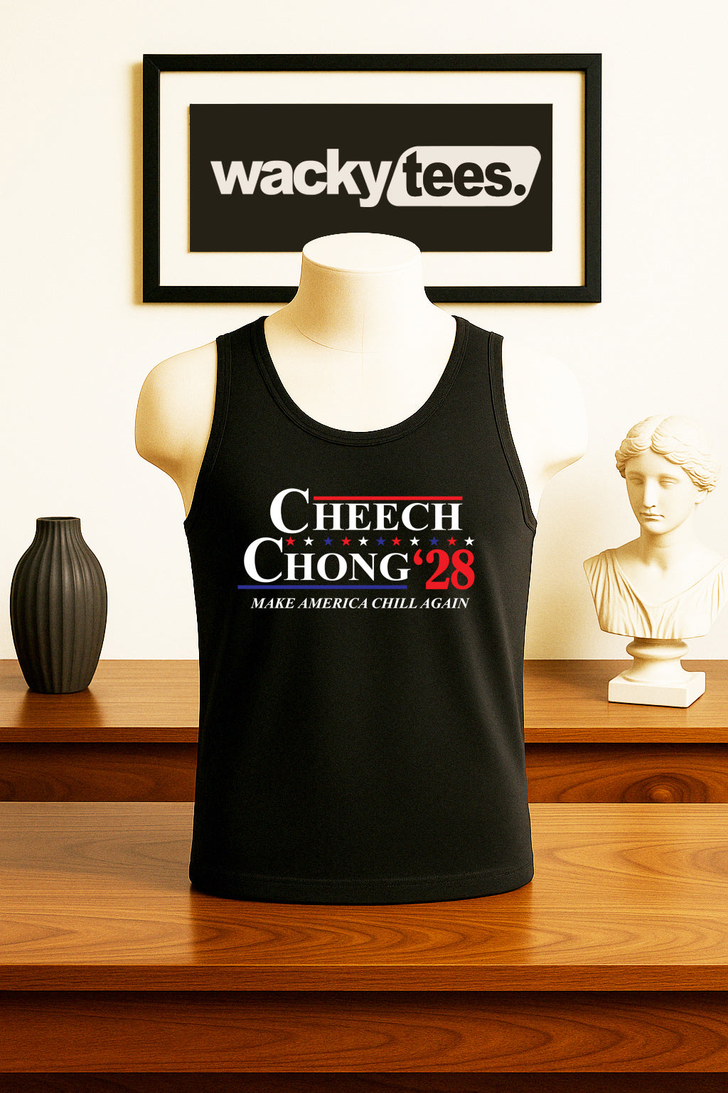 Cheech and Chong 2028 Election Parody Make America Chill Again Graphic Tee Shirt