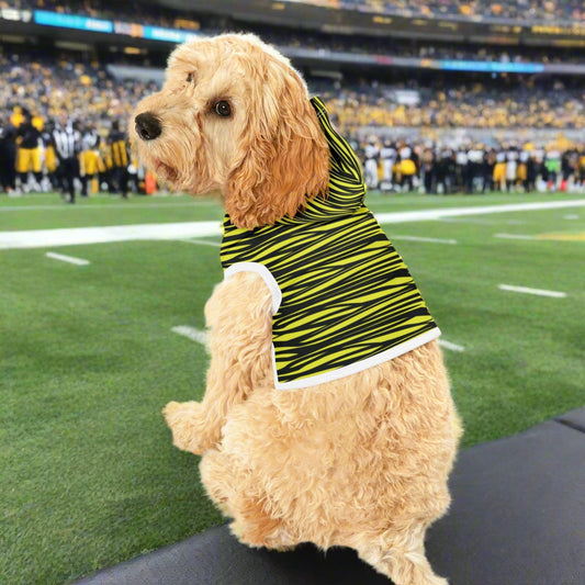 Black Yellow Camo Steelers Pet Hoodie - Lizard Vigilante