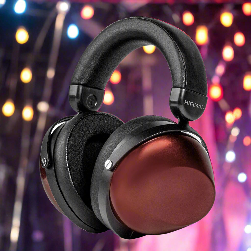 Black and red headphones with 'HIFIMAN' branding on a white background