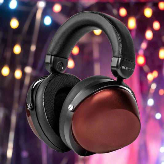 Black and red headphones with 'HIFIMAN' branding on a white background