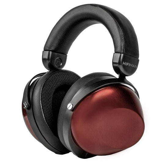 Black and red headphones with 'HIFIMAN' branding on a white background

