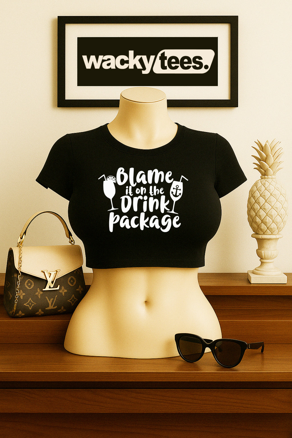Blame It On The Drink Package Cruise Vacation Boozy Graphic Tee Shirt