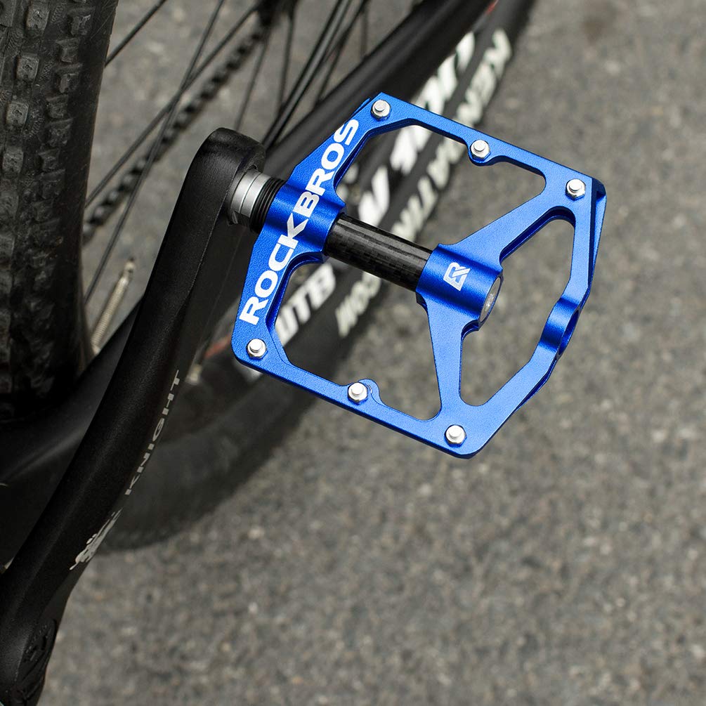 ROCKBROS Mountain MTB Bike Flat 9/16 Lightweight Carbon Fiber Sealed Bearing Pedals