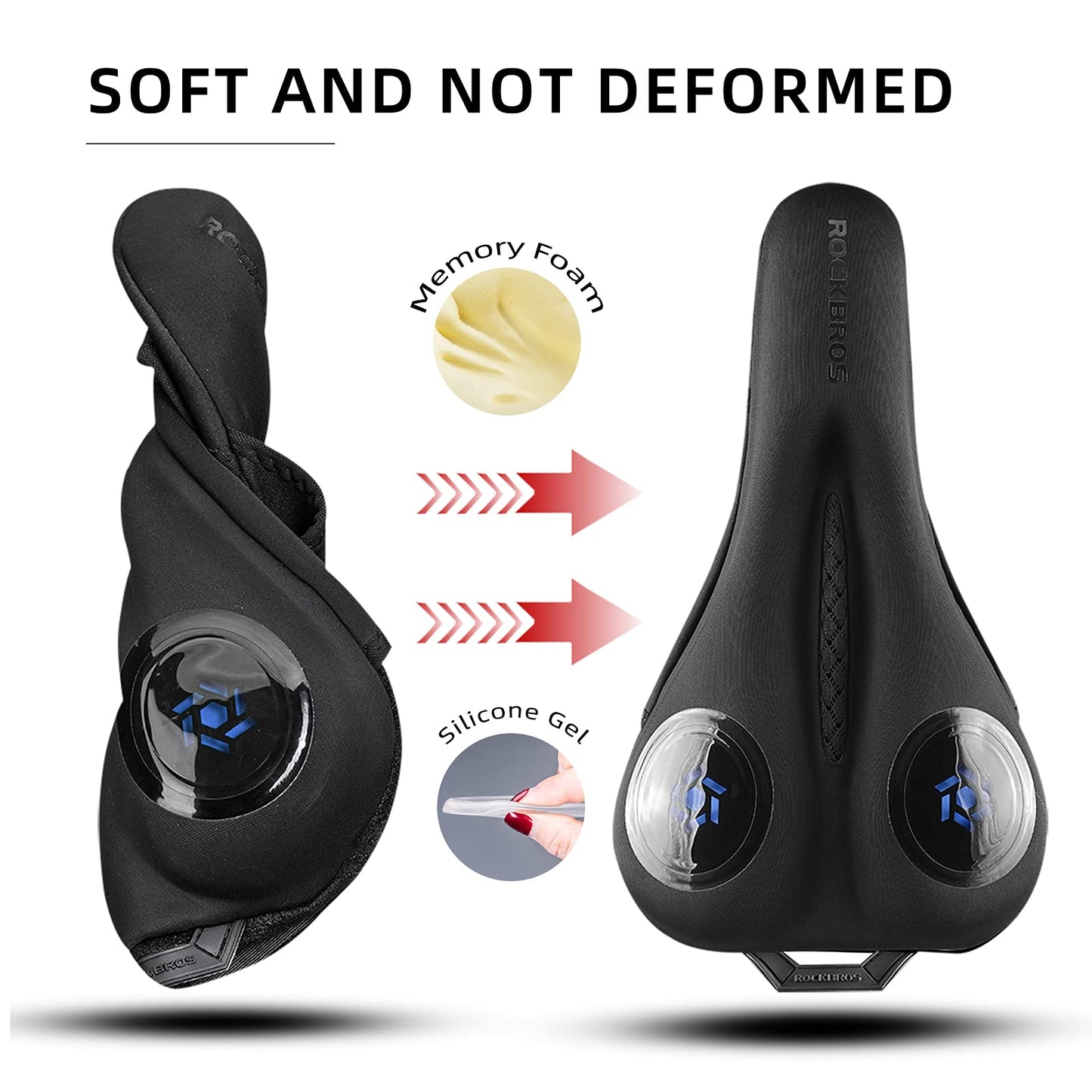 ROCKBROS Gel Bike Seat Cushion Padded Narrow Cover for Peloton Spin Bikes