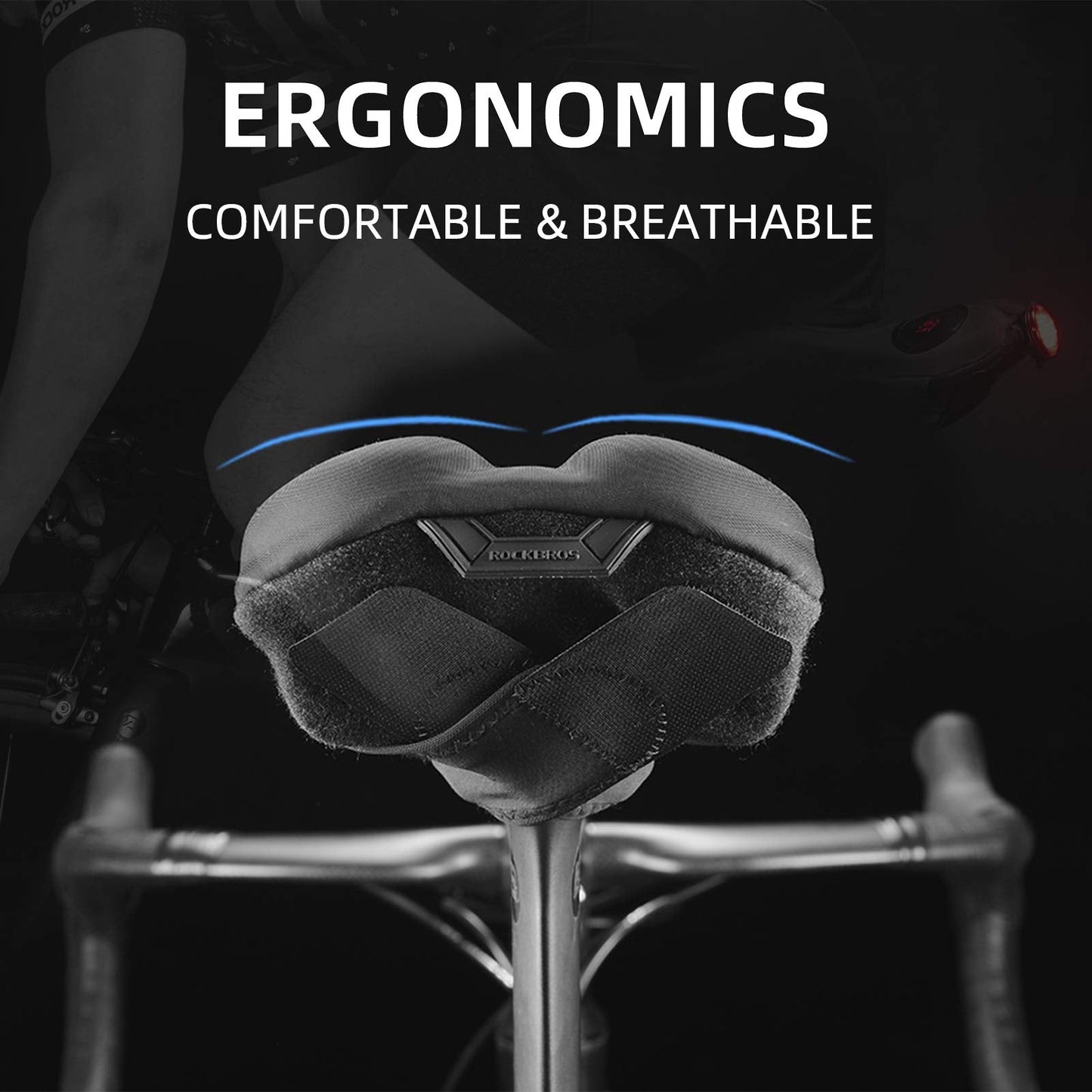 ROCKBROS Gel Bike Seat Cushion Padded Narrow Cover for Peloton Spin Bikes