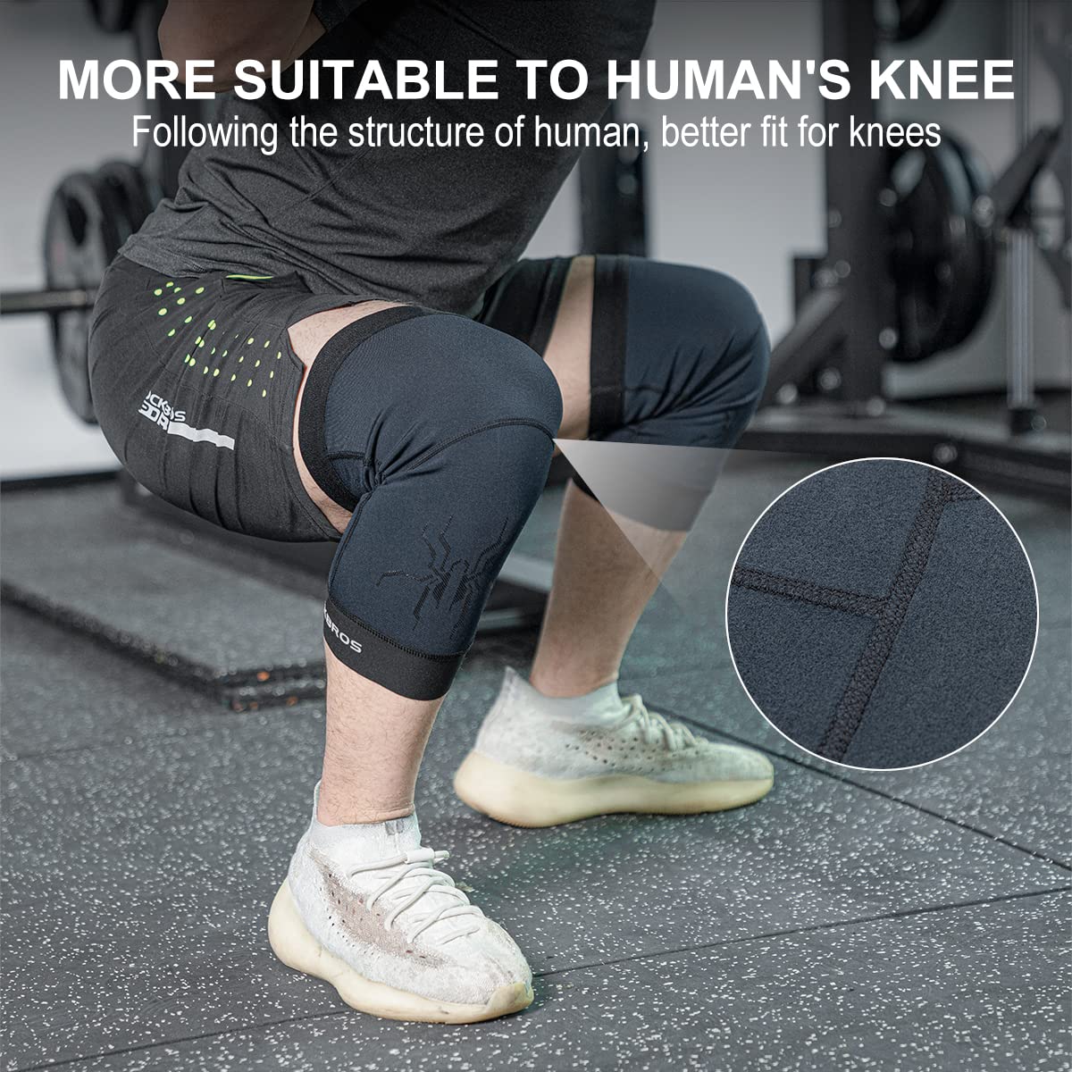 ROCKBROS Thermal Knee Warmer Men Anti-Slip Knee Brace Sleeves for Winter Cycling  Basketball