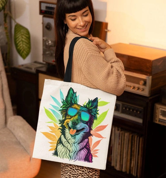 Cool Border Collie Weed Tote Bag