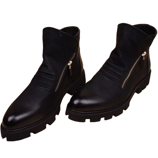 Brand Men Botas Hombre Ankle Boots Fashion Men Leather Chelsea Boots Men Slip Ons Motorcycle Man Warm Boots Men Work Shoes - Premium  from Lizard Vigilante - Just $174.99! Shop now at Lizard Vigilante