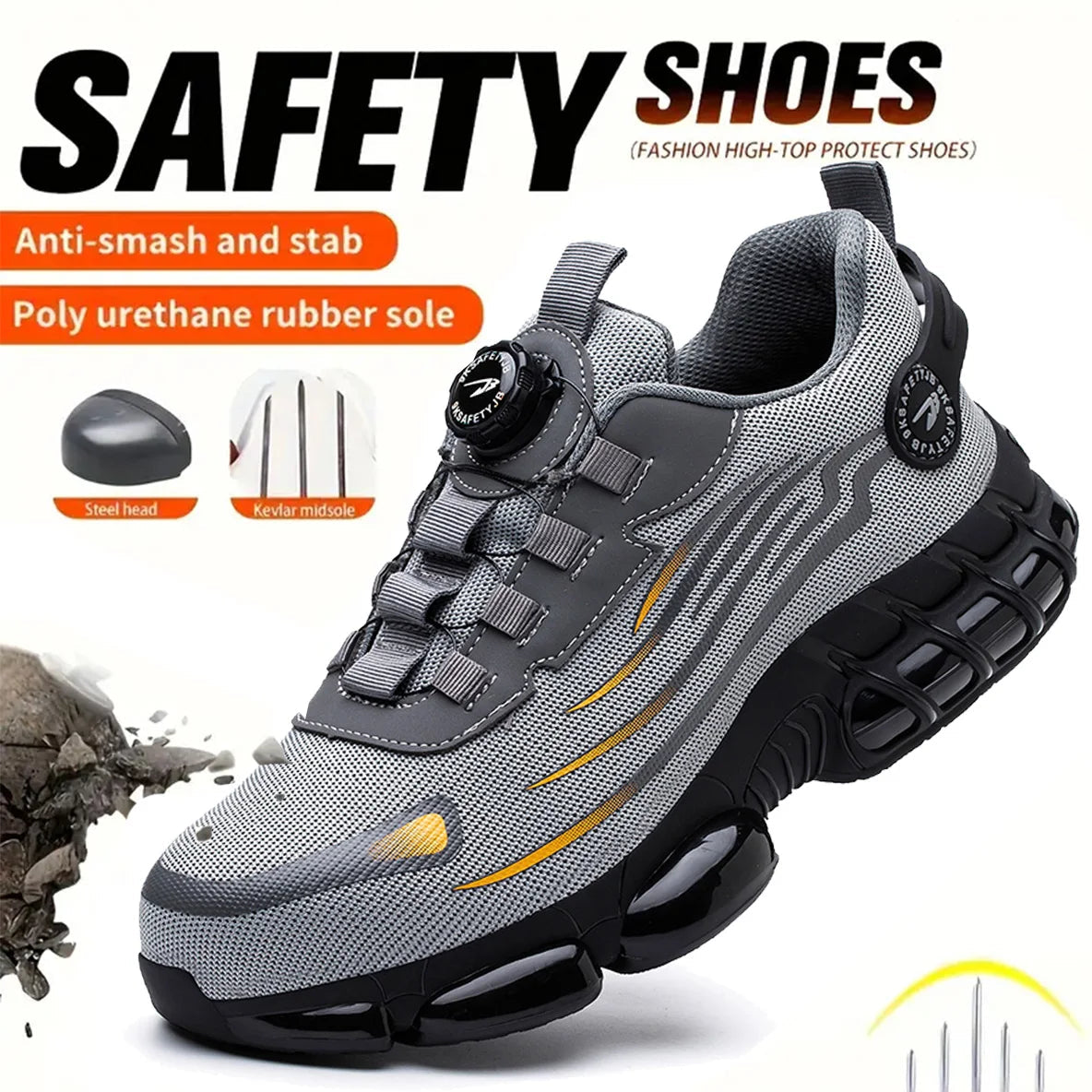“NO SLACK, NO LACES” | Men’s Tactical Soft-Sole Steel Toe Work Sneakers – Anti-Smash, Anti-Puncture, Zero Excuses - Premium shoes from dsers - Just $71.99! Shop now at Lizard Vigilante