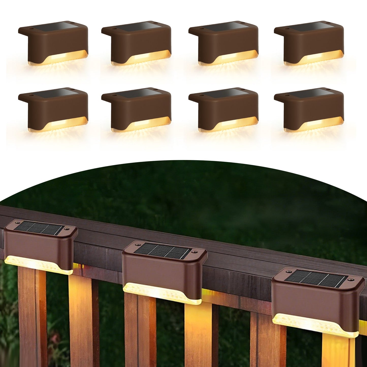 8-Pack Solar LED Deck & Step Lights