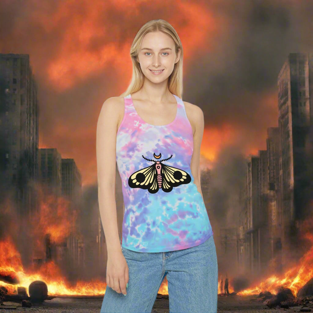 Butterfly Tie Dye Racerback Tank Top - Lizard Vigilante