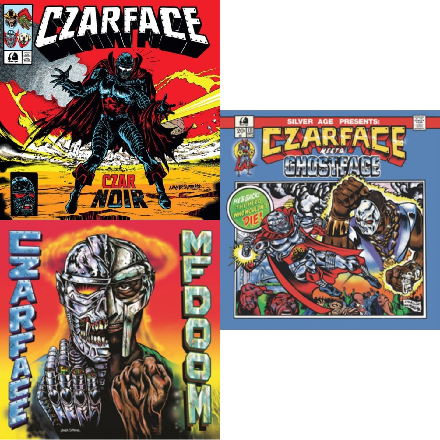 Czar Noir (Red/White LP Vinyl) & Czarface Meets Metal Face & Czarface Meets Ghostface