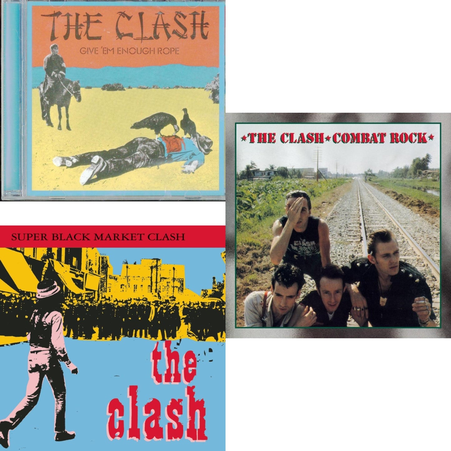 Clash - Give Em Enough Rope & Super Black Market Clash & Combat Rock - CD Bundle