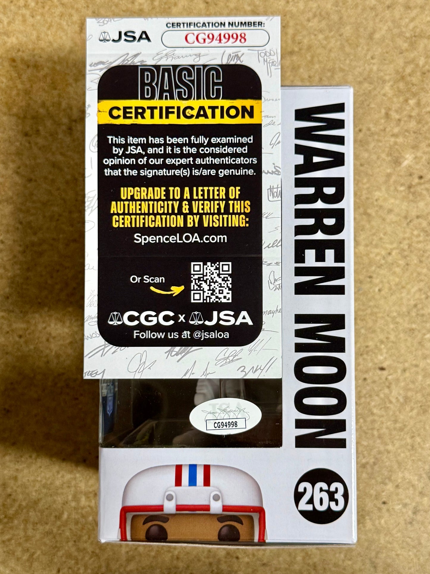 Warren Moon Signed NFL Houston Oilers Funko Pop! #263 With JSA COA