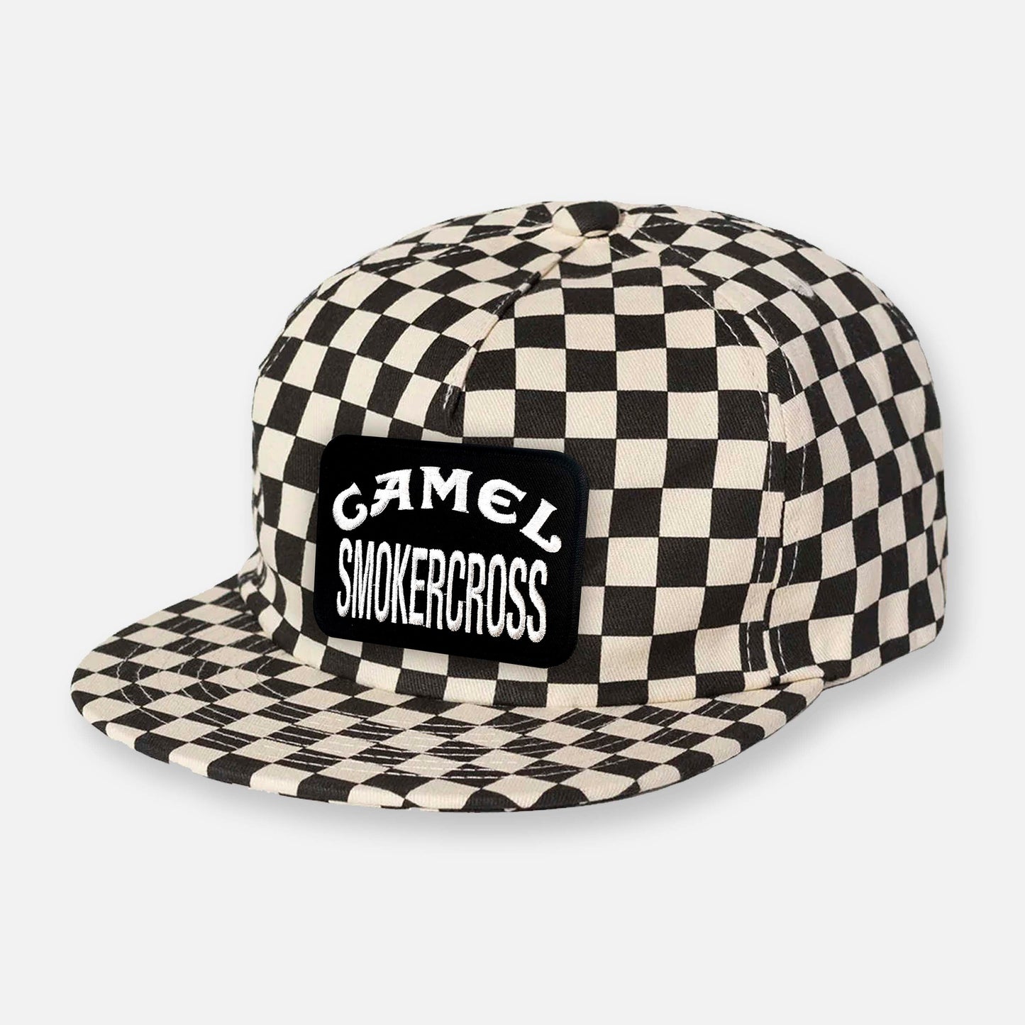 CHECKERBOARD PIT CREW PATCH HAT COLLECTION BLACK-WHITE